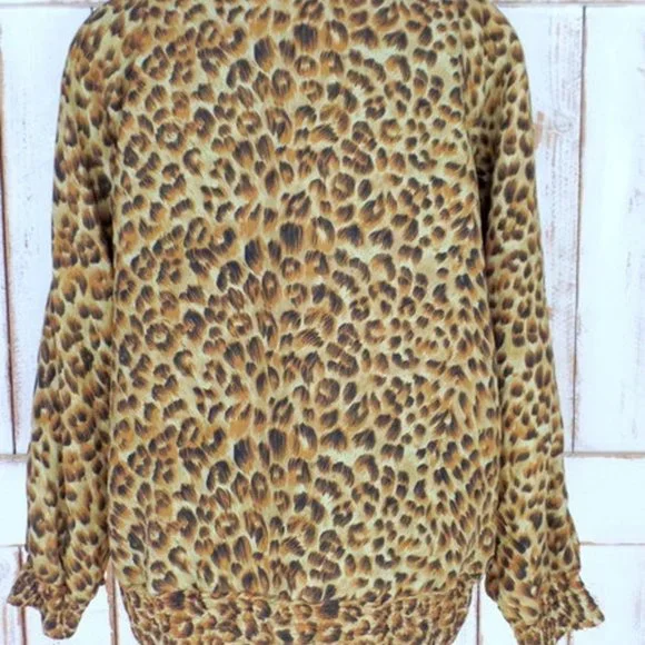 Vintage leopard print sequin beaded silk jacket - Picture 3 of 3